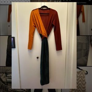 Zara Tri-Color Wrap Dress